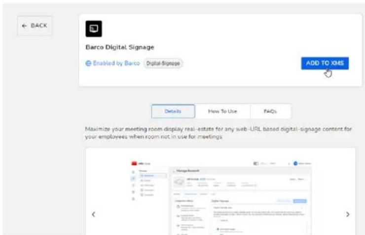 Barco XMS Cloud - Ajouter un plug-in - 1