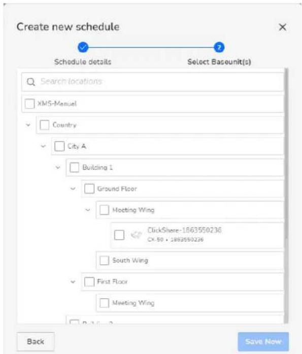Barco XMS Cloud - Ajouter une nouvelle tâche planifiée - 2