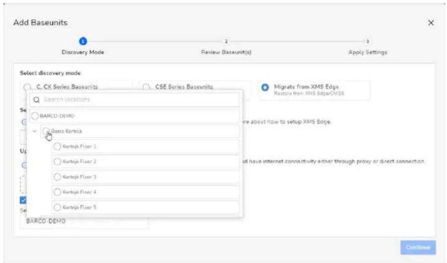 Barco XMS Cloud - Configuration de Base Units migrées dans XMS Cloud - 5