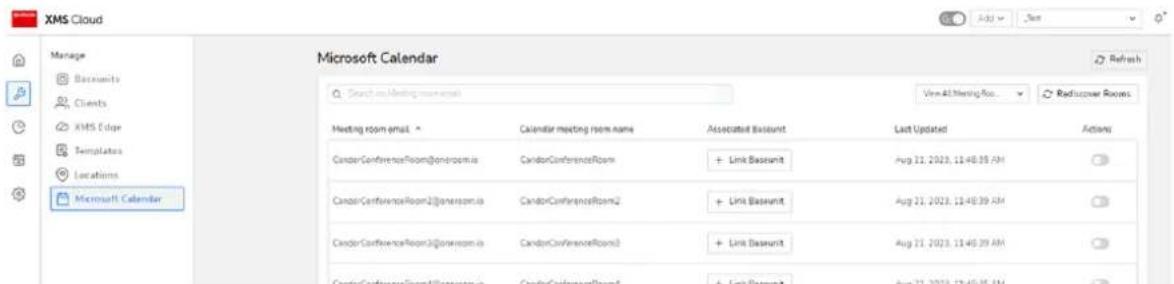 Barco XMS Cloud - Attribuer une salle de réunion à un calendrier - 1