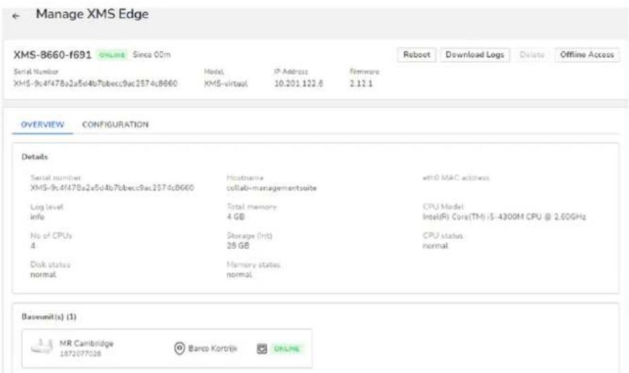 Barco XMS Cloud - Comment lancer un redémarrage - 1
