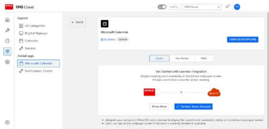 Barco XMS Cloud - Comment configurer le calendrier (en tant qu'administrateur informatique) - 1