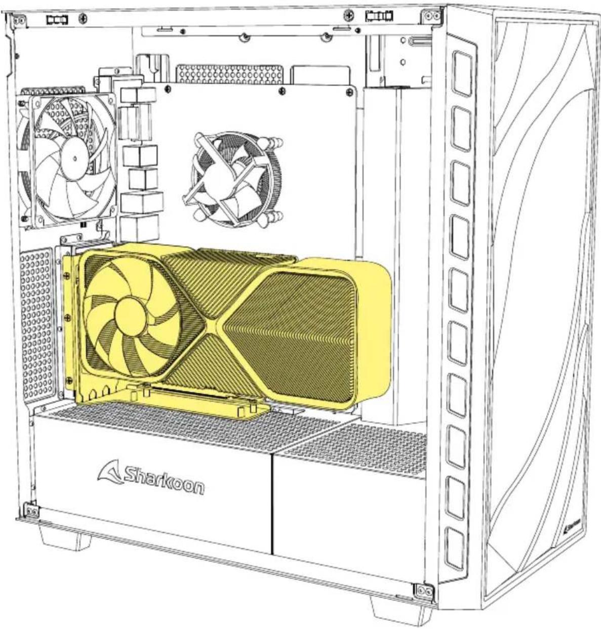 Sharkoon REBEL C80G - Kit de carte graphique verticale en option - 1