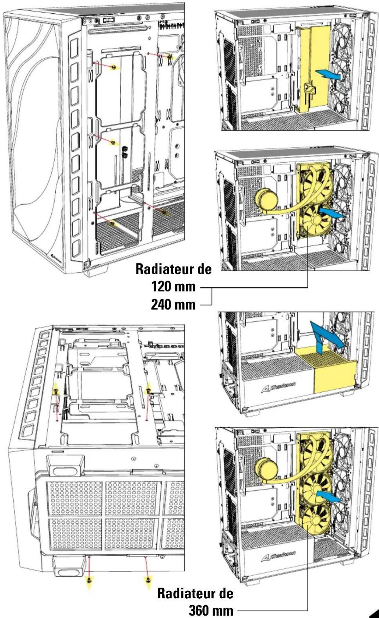 Sharkoon REBEL C80G - Installer le radiateur sur le panneau latéral - 1
