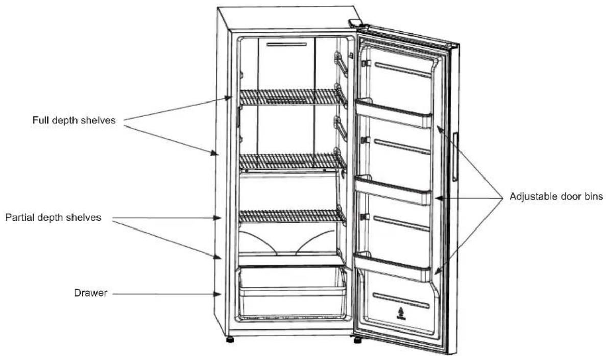 HOTPOINT HUF13LTRWW - Adjustable Door Bins - 1