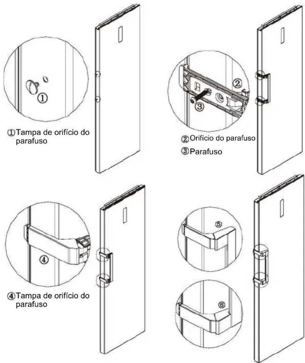 EDESA EZS-1823 NF WH - Instalação do puxador da porta - 2