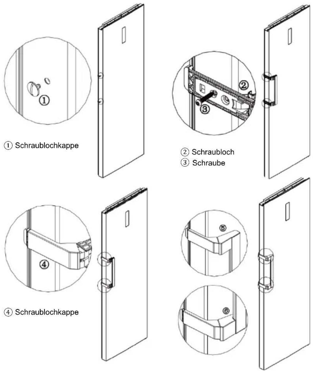 EDESA EFS-1823 NF WH - Montage des Türgriffs - 1