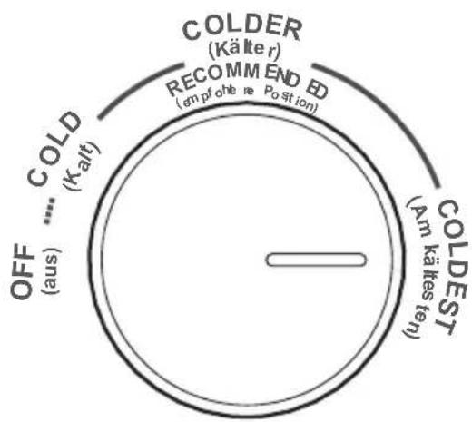 EDESA EFC-1822 NF WH - Temperatureinstellung des Kühlfachs - 1