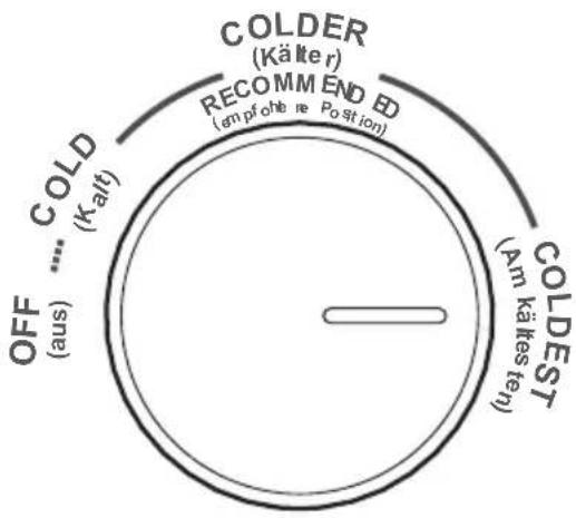 EDESA EFC-1821 ST WH - Temperatureinstellung des Kühlfachs - 1