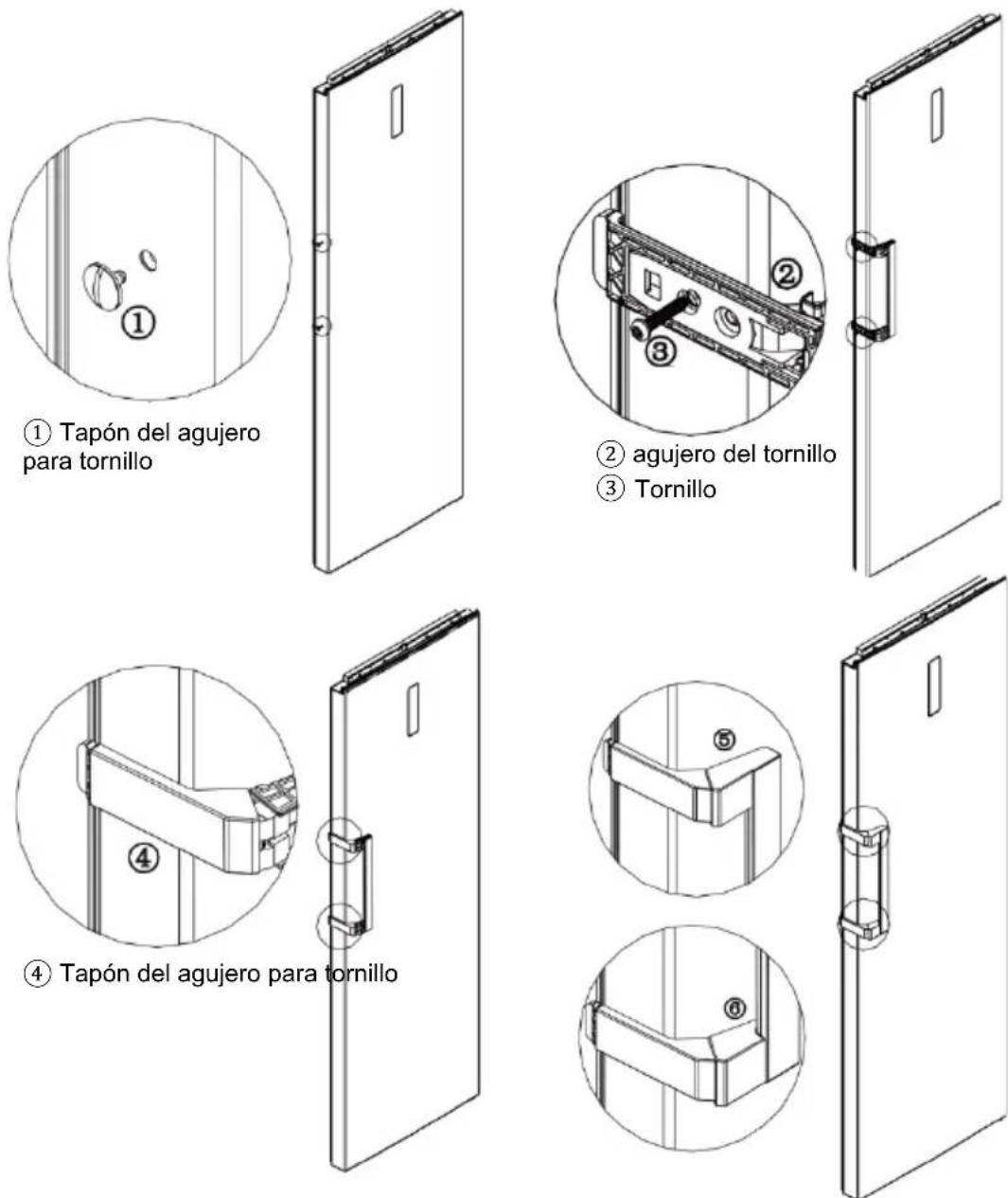 EDESA EFS-1823 NF EX - Instalación de la manilla de la puerta - 1