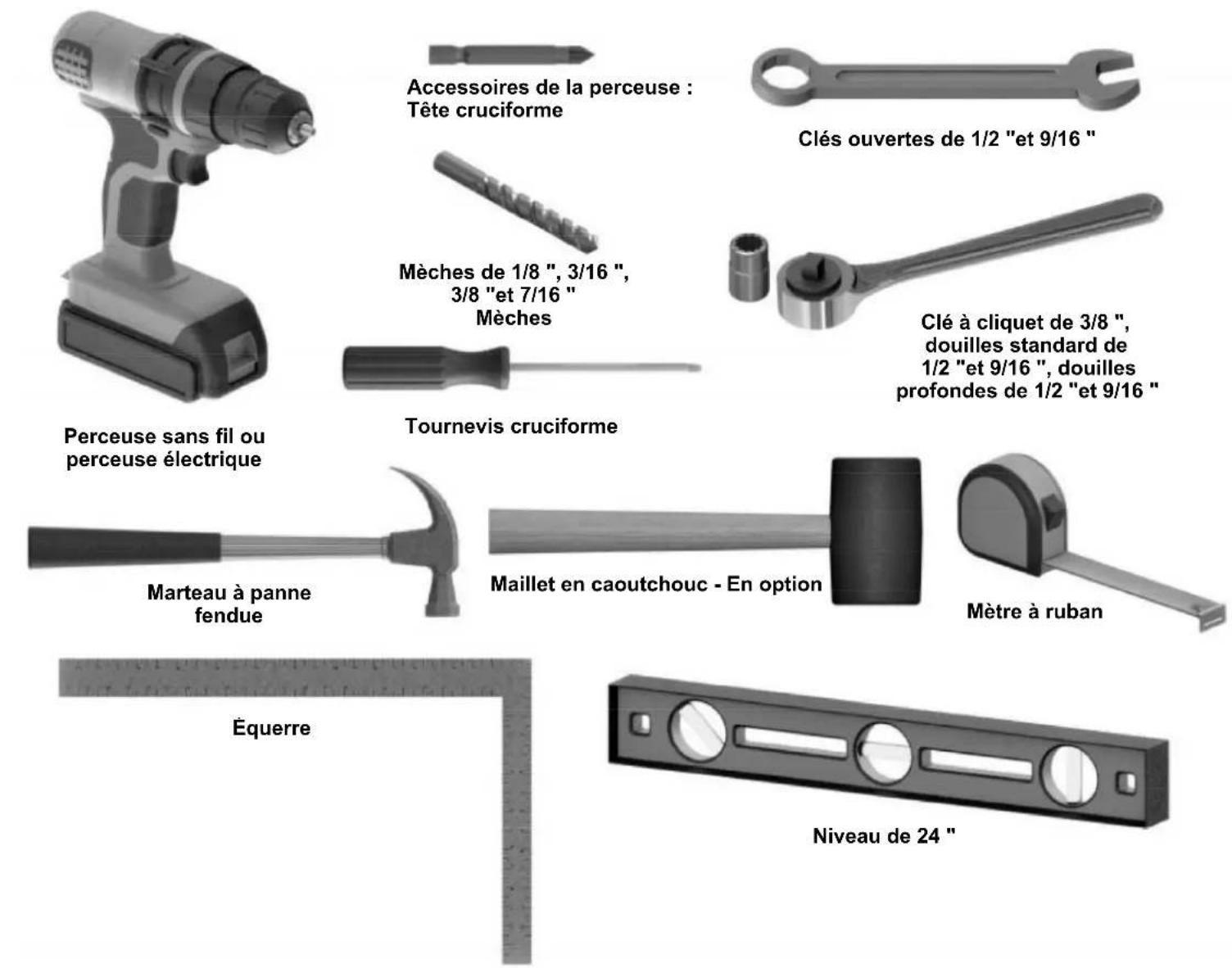 Backyard Discovery Magnolia Falls - PRÉ-ASSEMBLAGE ÉTAPE 2 - OUTILS NÉCESSAIRES - 1