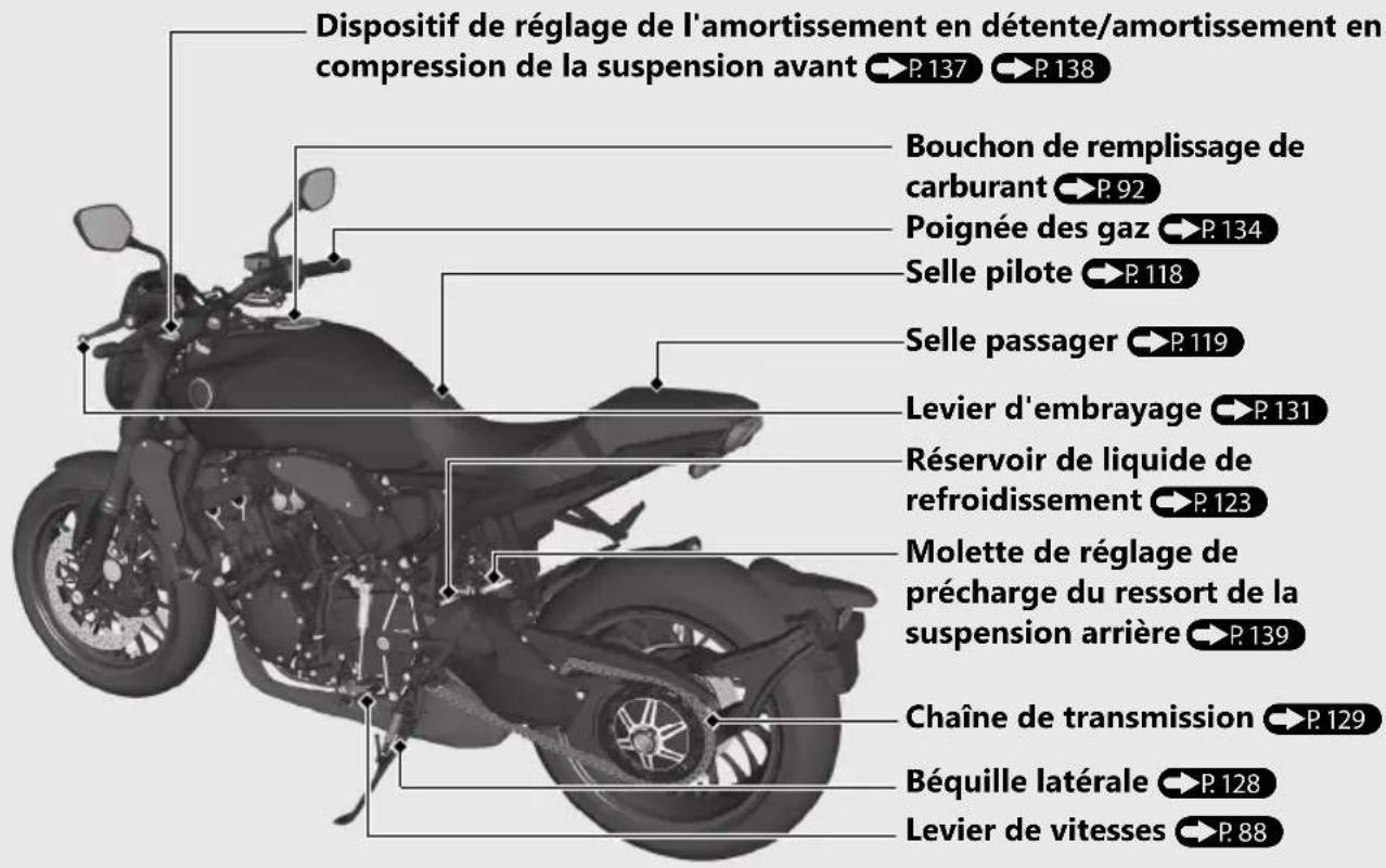 Honda CB1000RA (2024) - Emplacement des pieces - 2