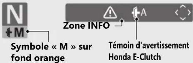 Honda CB650RAC (2024) - Le symbole « M » s'allume sur fond orange - 1