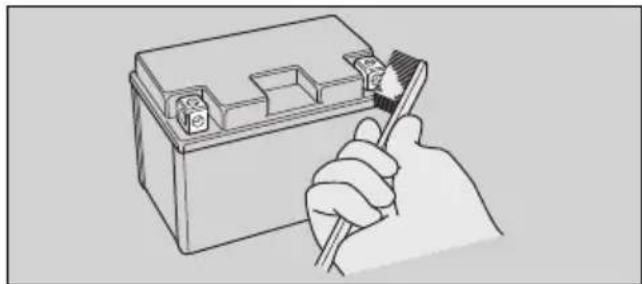 Honda CB500FA (2024) - Nettoyage des bornes de batterie - 1