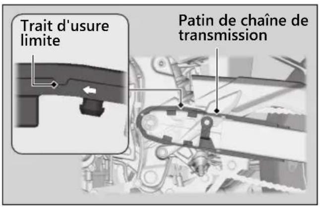 Honda CB500FA (2024) - Contrôle du patin de chaîne de transmission - 1