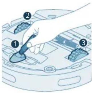 PHILIPS HomeRun 2000 Series XU2000 - Cleaning the main wheels and the front caster wheel - 1