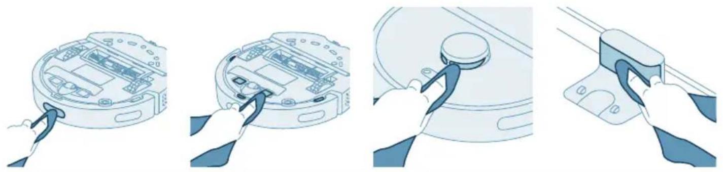PHILIPS HomeRun 2000 Series XU2000 - Cleaning the sensors, contact points and IR signal window - 1