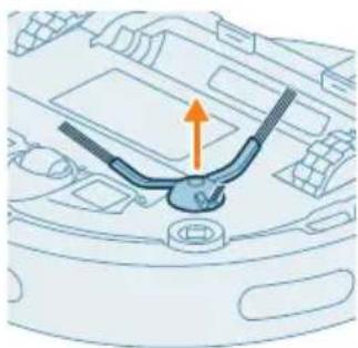 PHILIPS HomeRun 2000 Series XU2000 - Limpiar el cepillo lateral - 1