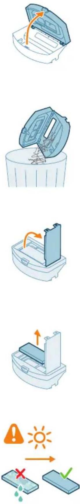 PHILIPS HomeRun 2000 Series XU2000 - Clean the dust bin and washable filter - 2