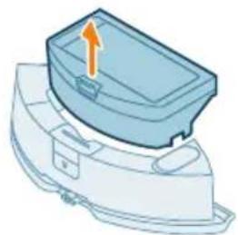 PHILIPS HomeRun 2000 Series XU2000 - Clean the dust bin and washable filter - 1