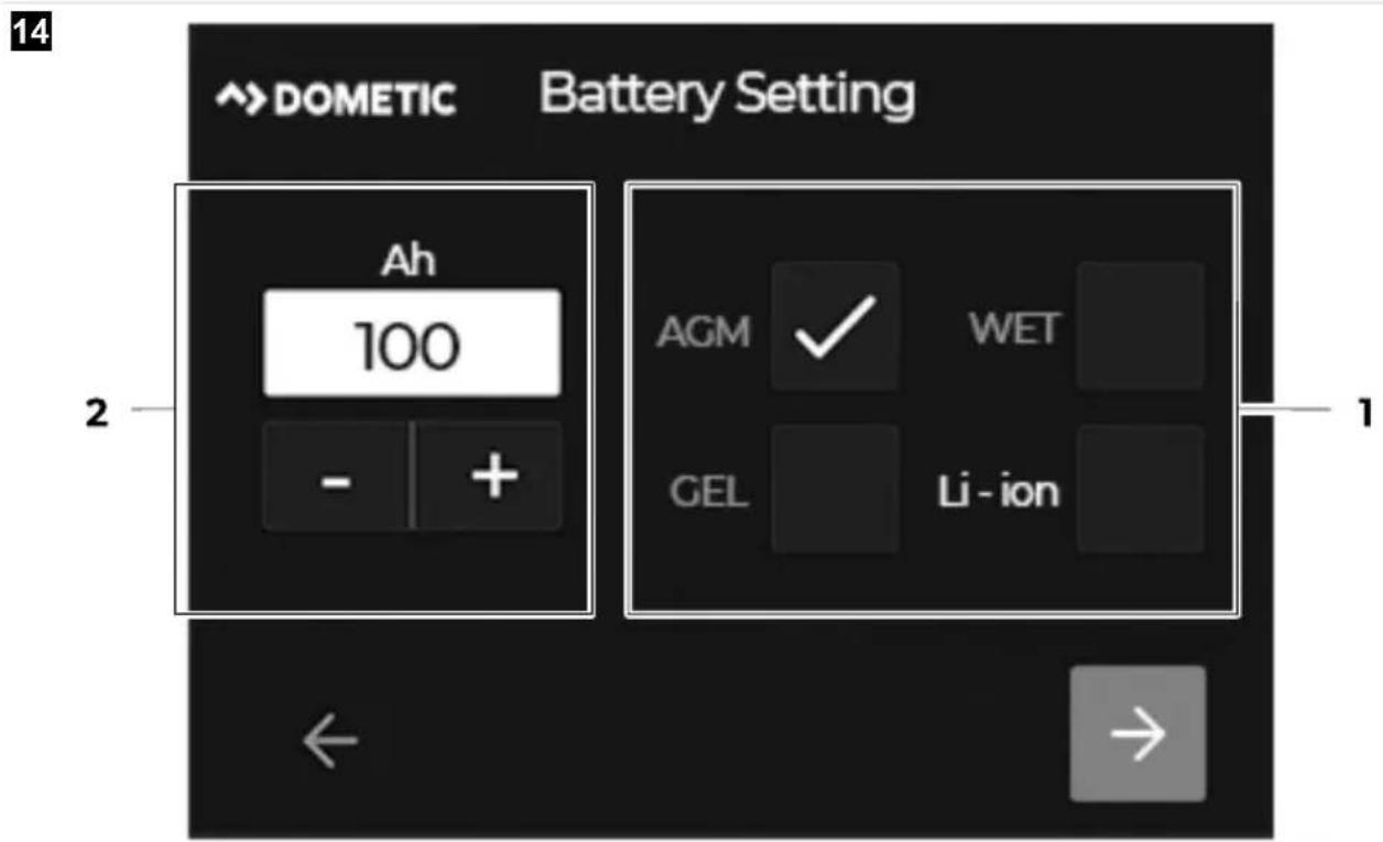 DOMETIC TD283 - Réglage de base de la batterie - 2