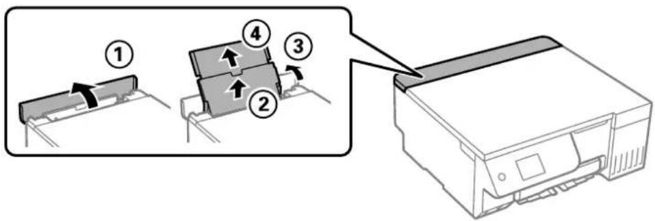 EPSON EcoTank L8100 - Chargement de papier dans le chargeur d'alimentation papier à l'arrière - 1