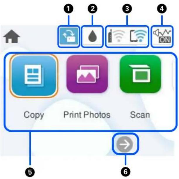 EPSON EcoTank L8100 - Configuration de l'écran d'accueil - 1
