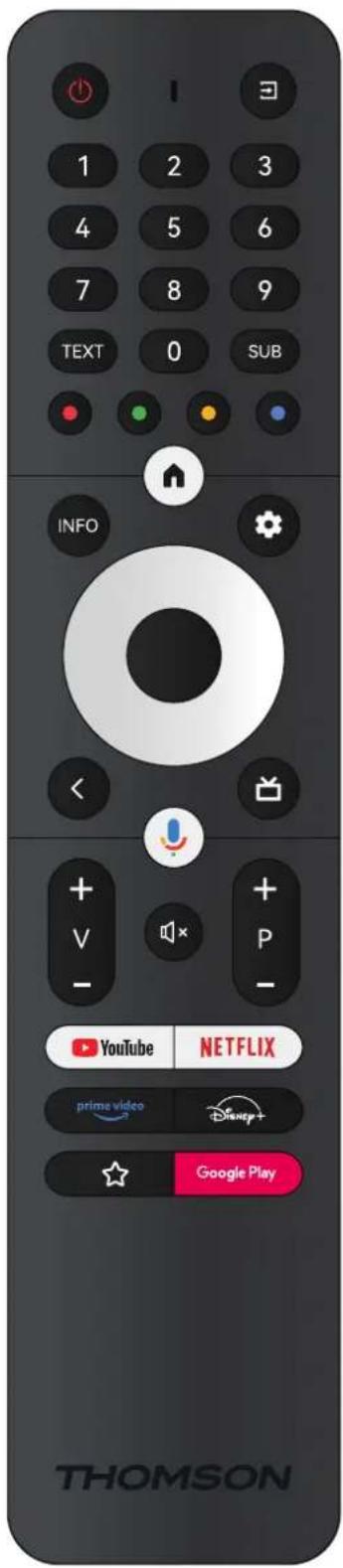 1 2 3 4 5 6 7 8 9 TEXT 0 SUB INFO + V - + P - YouTube NETFLIX prime video Disney+ Google Play THOMSON
