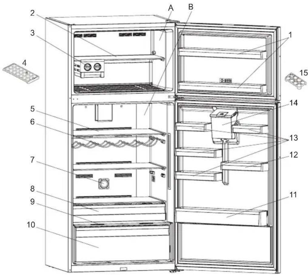 WHIRLPOOL W84TE 71 X AQUA EX - PEÇAS E COMPARTIMENTOS DO APARELHO - 1