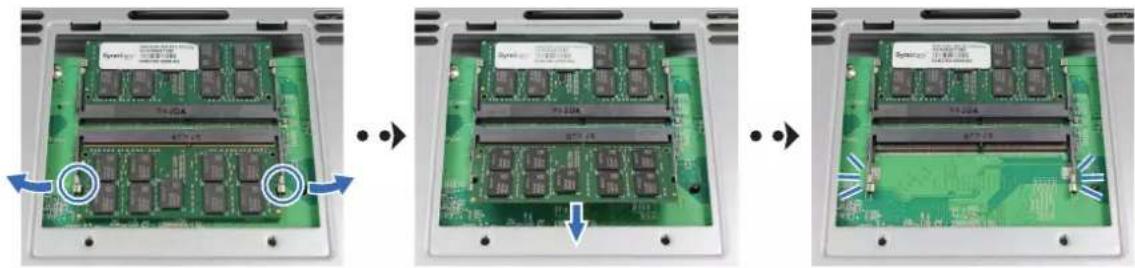 SYNOLOGY DiskStation DS1821+ - Pour retirer le module de mémoire - 1