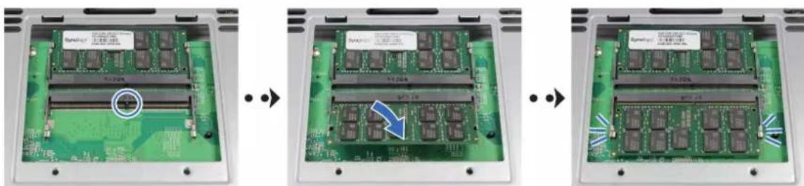 SYNOLOGY DiskStation DS1821+ - Pour installer le module de mémoire - 2