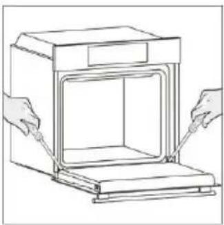 CANDY CA6 NP3T3HTB - EXTERIEUR DU FOUR : RETRAIT ET NETTOYAGE DE LA PORTE EN VERRE - 8