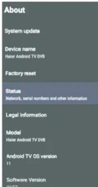 HAIER H50K705UG - PREFERENZE DEL DISPOSITIVO - 1