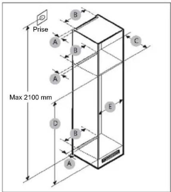 HAIER HBW7518C - Dimensions du meuble - 1