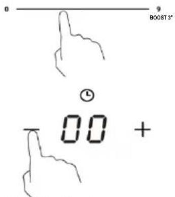 HAIER HAIFS954MCTT - Setting the timer to turn one cooking zone off - 1
