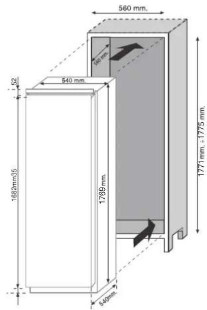 BAUMATIC BMS518FK - PRODUCT DIMENSIONS AND BUILT-IN COMPARTMENT - 1