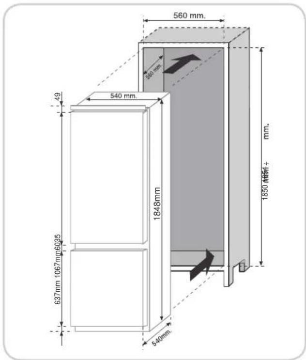 IBERNA BCFFU7030/N - PRODUCT DIMENSIONS AND BUILT-IN COMPARTMENT - 2