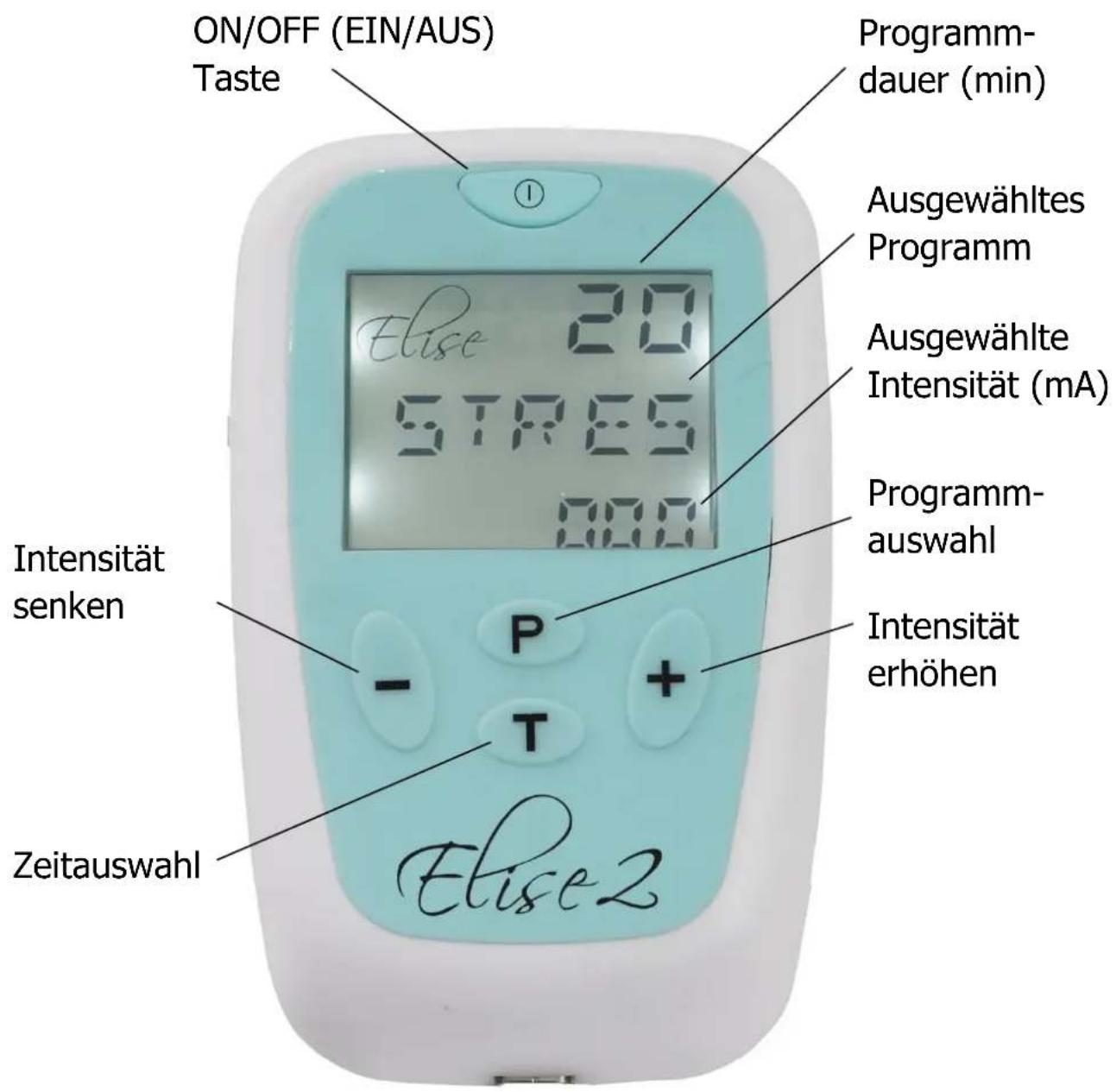 TensCare Elise 2 - TASTEN & BILDSCHIRM - 1