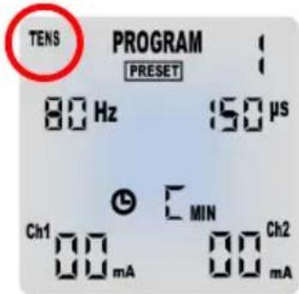 TensCare Sports TENS 2 - CONTROL DE MODO - 1