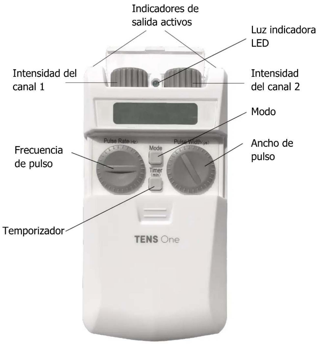 TensCare TENS One - CONTROLES Y PANTALLA - 1