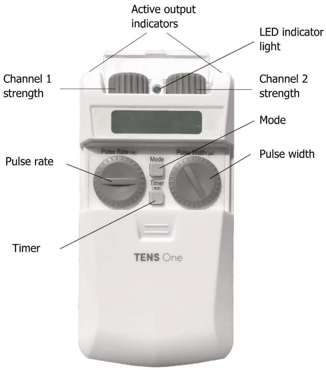 TensCare TENS One - CONTROLS & DISPLAY - 1