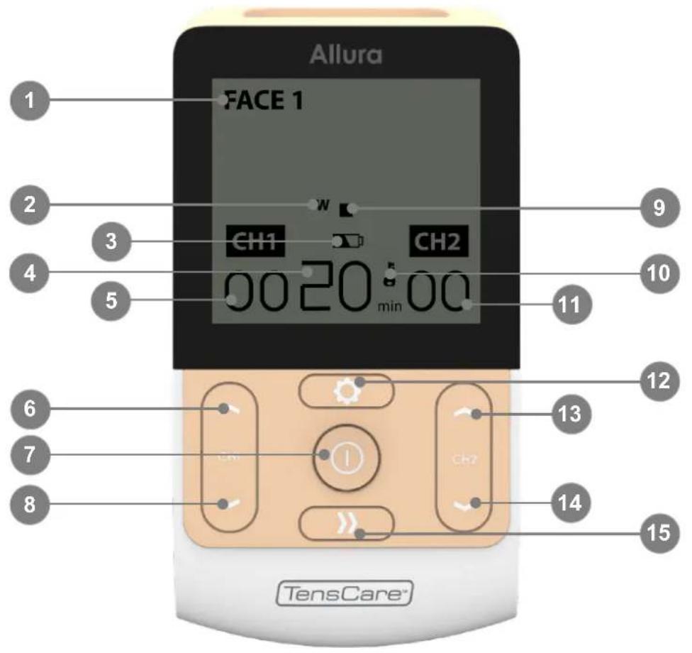 TensCare Allura - BOTONES E INTERFAZ - 1