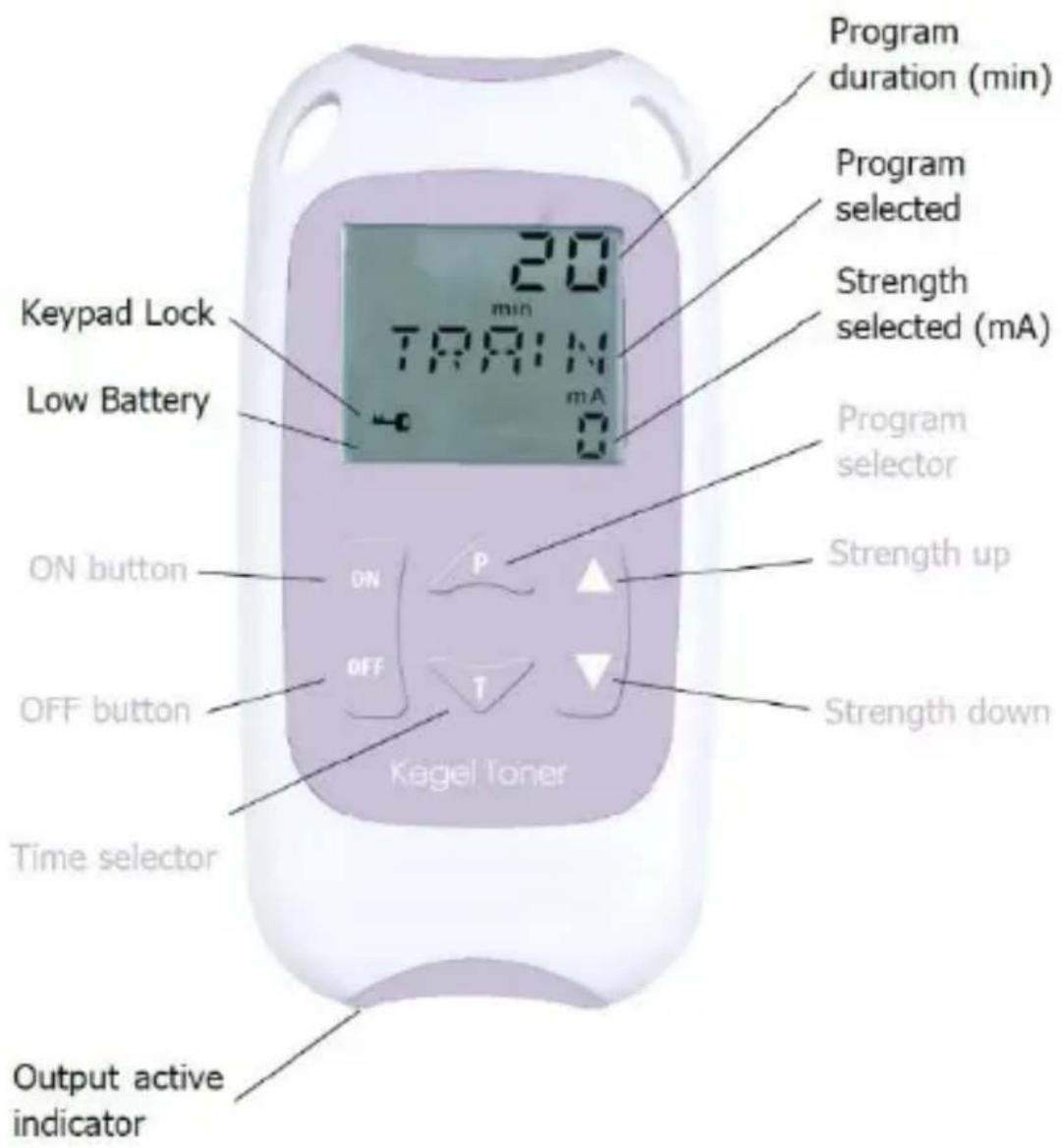 TensCare Kegel Toner - CONTROLS & DISPLAY - 1