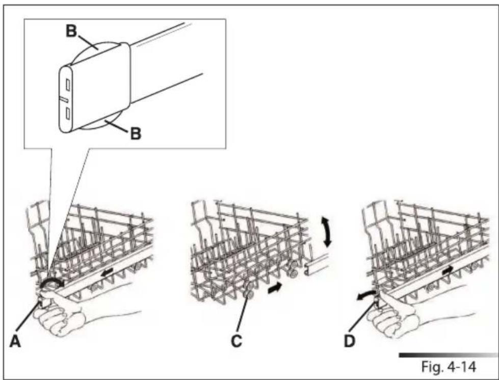 Porter & Charles DWTPC5FC - Adjusting the upper rack - 1