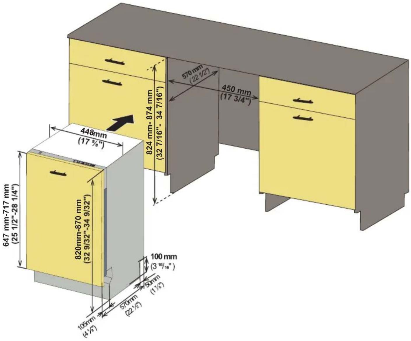 Porter & Charles DWVFI18 - DISHWASHER SPECIFICATIONS - 1