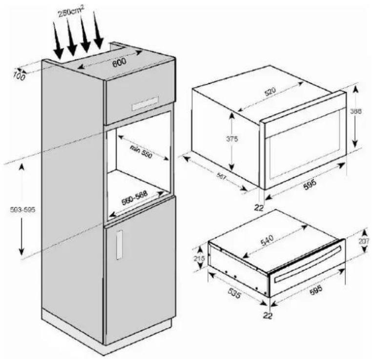 250cm² 600 100 min 550 560-568 593-595 520 375 587 595 22 540 215 535 22 595 207