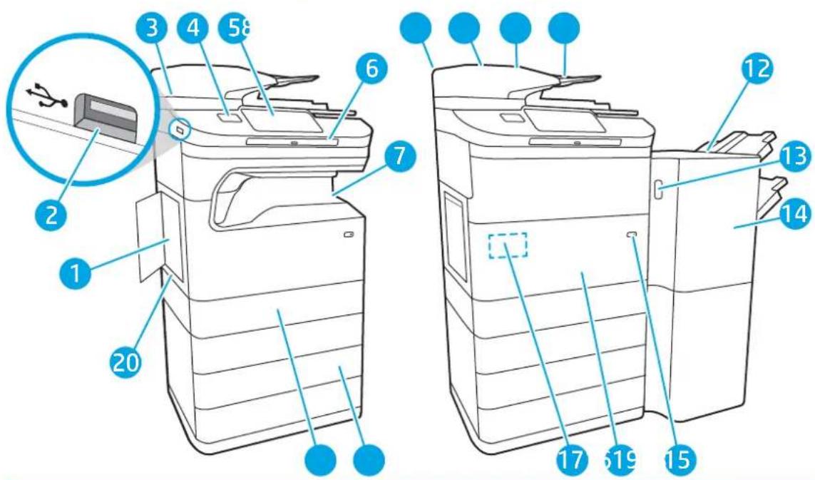 HP PageWide Managed Color MFP P77940 - Vue avant de l'imprimante - 2