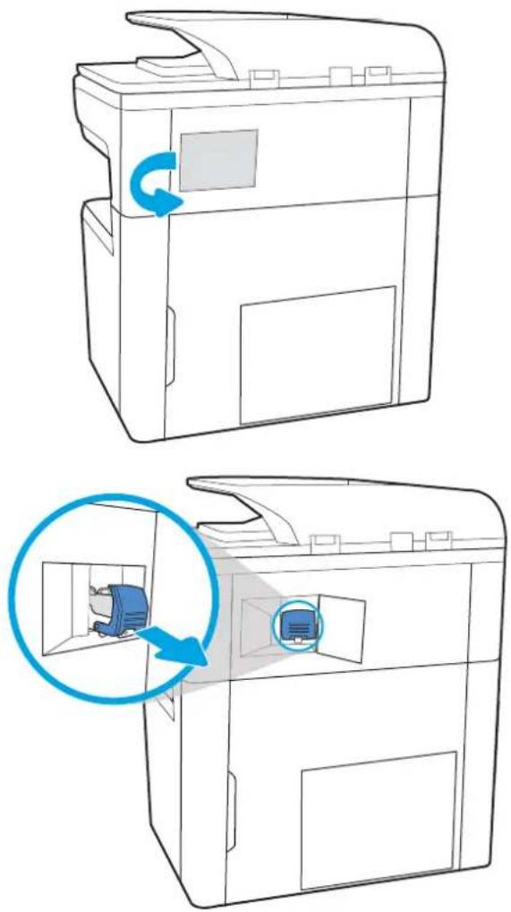 HP PageWide Managed Color MFP P77940 - Retrait et remplacement du conteneur de liquide d'entretien - 5