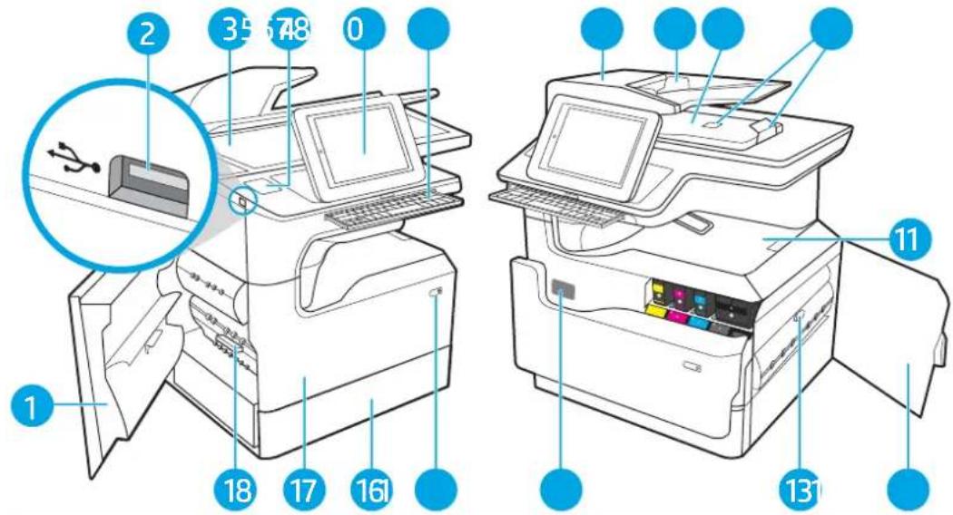 HP PageWide Managed Color MFP P77940 - Vue avant de l'imprimante - 1