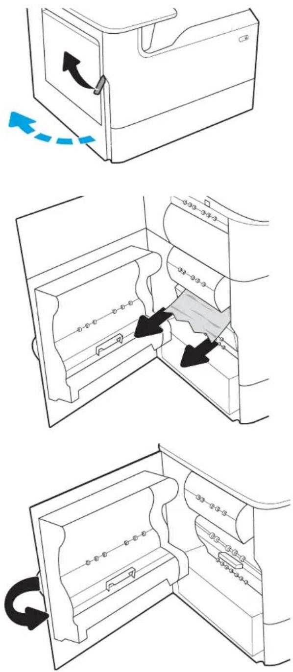 HP PageWide Managed Color MFP P77940 - Suppression des bourrages papier dans le bac de sortie - 15.E1.yz ; 15.C1.Az - 2